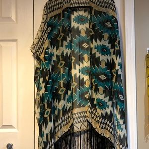 Cute Aztec Print Sheer Jacket